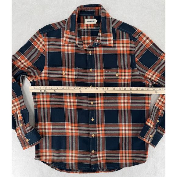Taylor Stitch The Ledge Shirt 40 M Rust Plaid Navy Heavyweight Flannel - Picture 7 of 8
